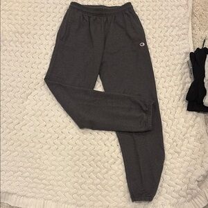 Champion Gray Sweatpants with Elastic Waistband and Cuffs